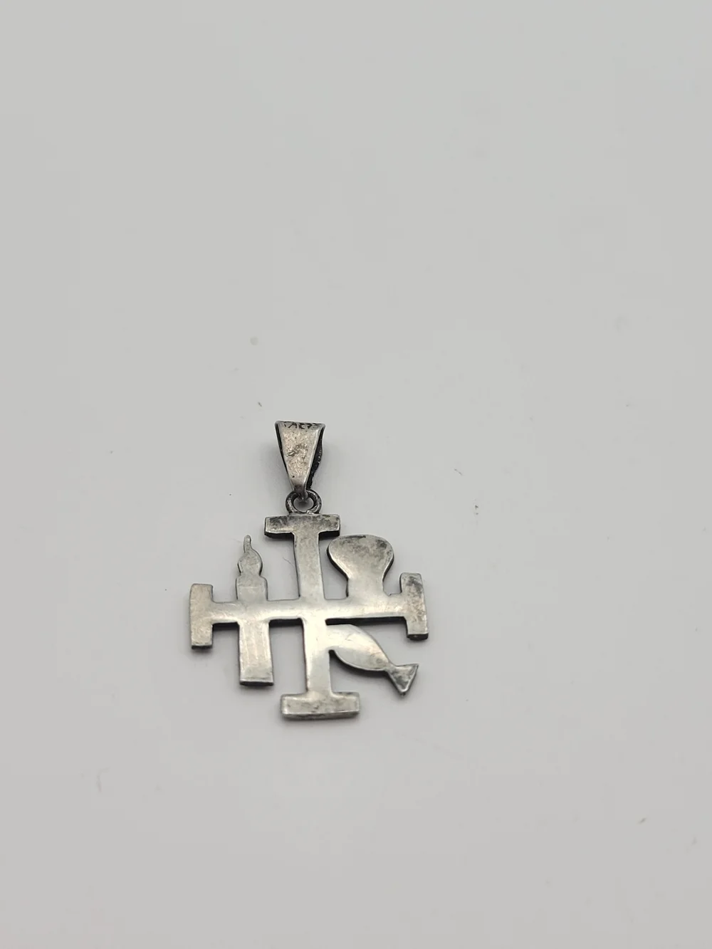 Sterling Silver Stunning Catholic Crucifi Holy Cross Pectoral Jerusalem Pendant
